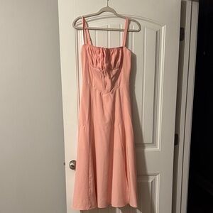 Pink milkmaid dress lace up back size L